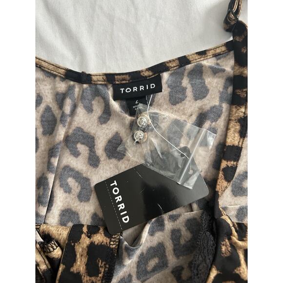 Torrid Leopard Print Button Front Tank Camisole Womens Size 2X Fun NWT - Picture 4 of 8